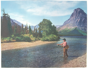 1941 Kodachrome of fly fishing